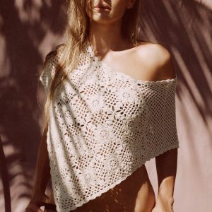 Sophie Crochet Poncho - Soft Sand