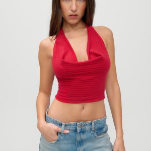 x JENNIE Briar Knit Halter Top - Spring Stripe