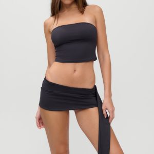 x JENNIE Peace Strapless Tankini - Black
