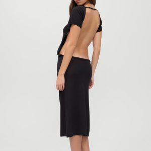 x JENNIE Rosalie Knit Midi Dress - Black
