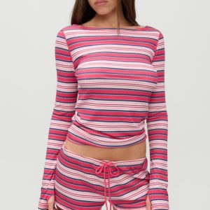 x JENNIE Sophie Long Sleeve Top - Sunset Stripe